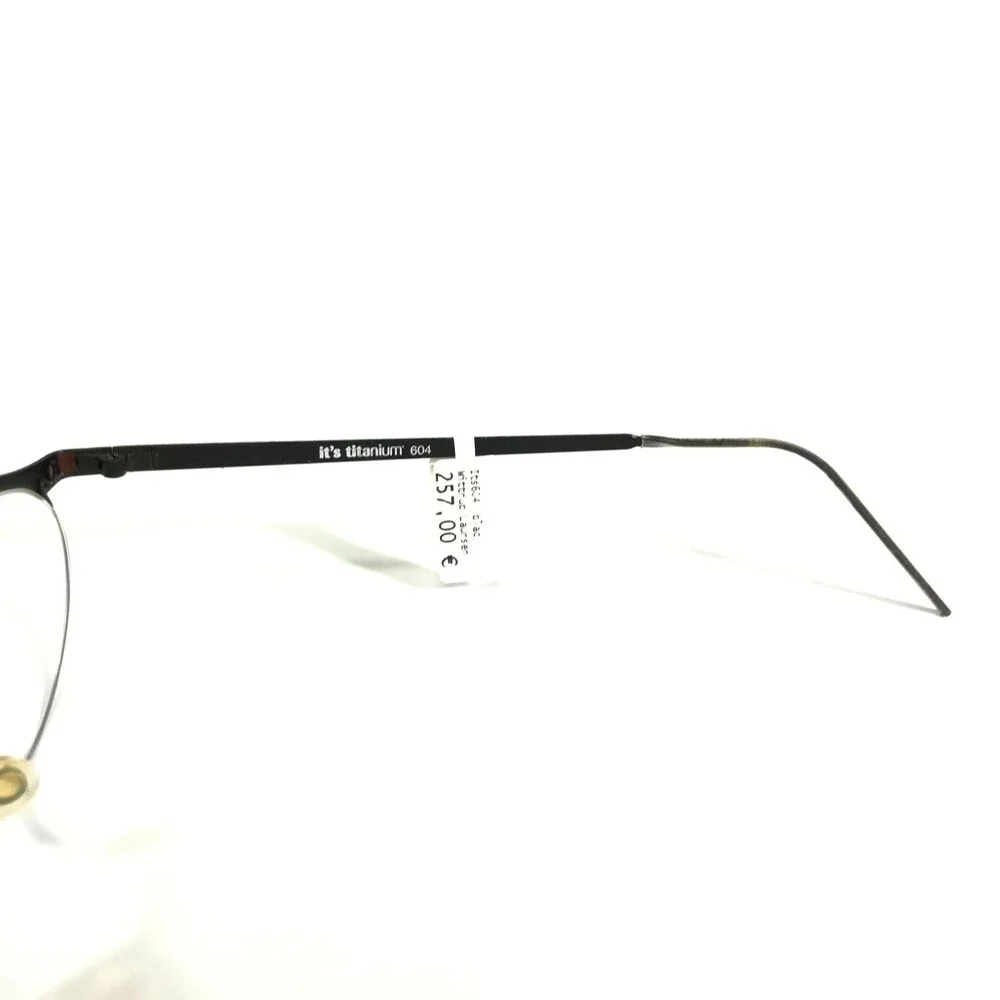 It's Titanium 604 Eyeglasses Frames Black Round Oval Full Rim 47-15-130